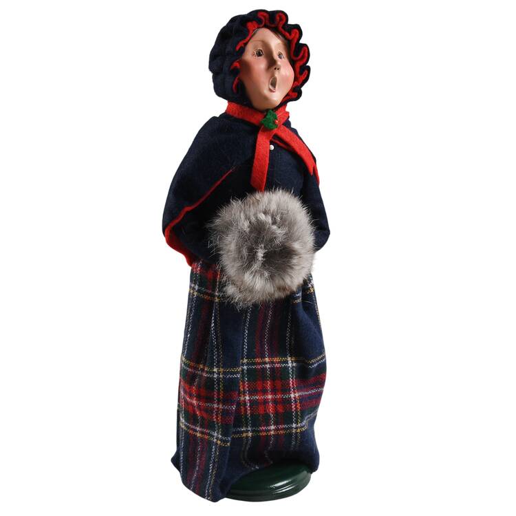 Traditional Assorted Carolers Woman With Muff Blue Coat - No Box Nb1773