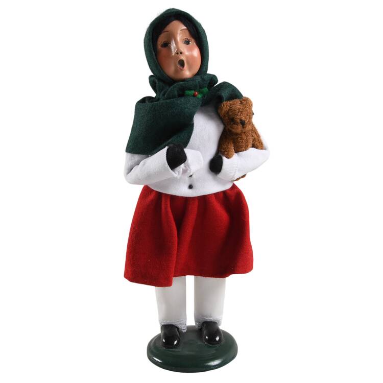 Traditional Assorted Carolers Girl With Teddy Bear - No Box Nb1771