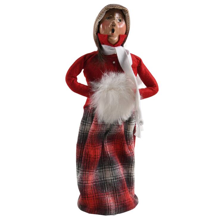 Traditional Assorted Carolers Woman With White Muff - No Box Nb1770