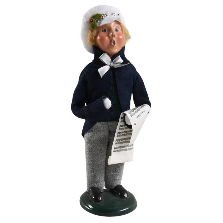Traditional Assorted Carolers Boy With Music Sheet - No Box Nb1769