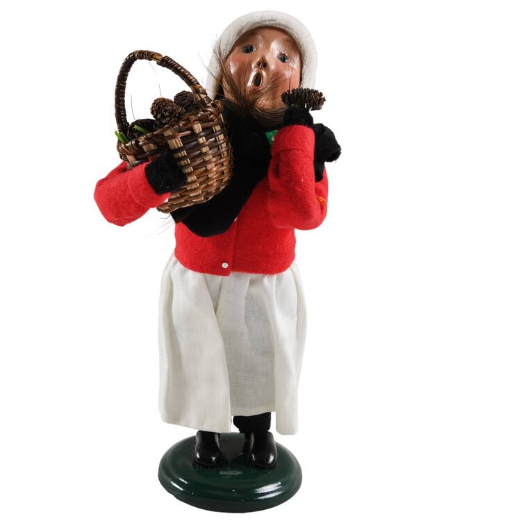 Traditional Assorted Carolers Victorian Shopper Man With Wreath - No Box Nb1174