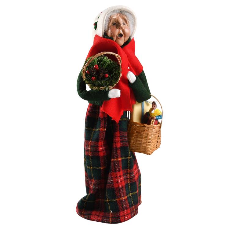 Traditional Assorted Carolers Shopper Grandmother-Green - No Box