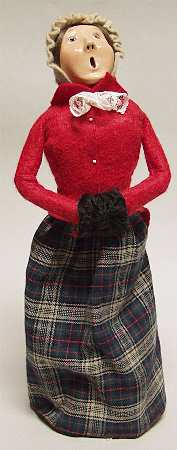 Traditional Assorted Carolers Woman With Muff Lace Collar - No Box