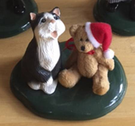 Singing Cats Tuxedo Cat With Teddy Bear - No Box