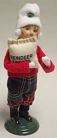 Traditional Assorted Carolers Boy With Reindeer Treats - No Box