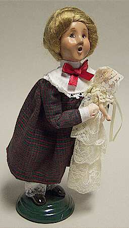 Traditional Assorted Carolers Girl With Doll - No Box