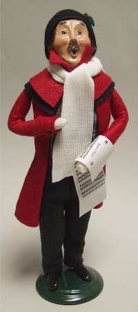Traditional Assorted Carolers Mustache Man With Music Red Coat - No Box
