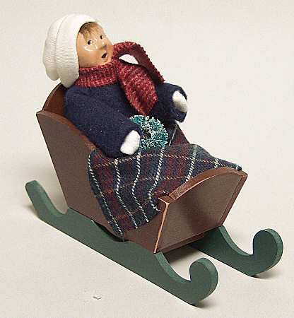 Winter Outdoor Activities Toddler In Sleigh With Wreath - No Box