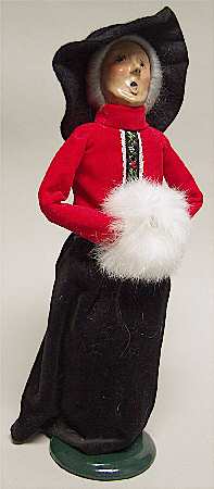 Victorian Assorted Carolers Grandmother With Muff-Red & Black - No Box