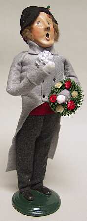 Victorian Assorted Carolers Man With Wreath-Grey - No Box 108