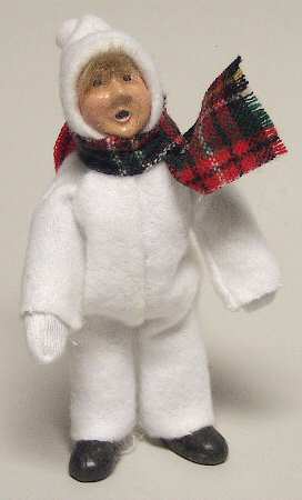 Traditional Assorted Carolers Toddler In White Snowsuit - No Box