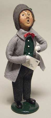 Traditional Assorted Carolers Boy With Letter To Santa - No Box