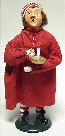 Night Before Christmas Boy In Red Nightshirt With Candle - No Box