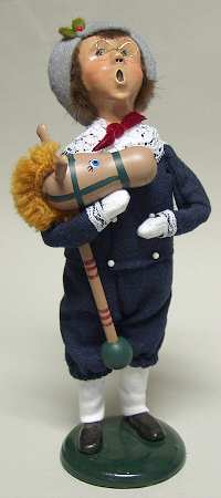Victorian Assorted Carolers Boy With Stick Horse-Blue Suit - No Box