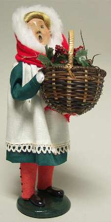Specialty Carolers Girl With Holly Basket - No Box