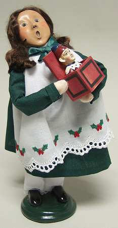Traditional Assorted Carolers Girl With Jack In The Box - No Box