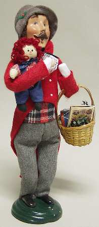 Traditional Assorted Carolers Shopper Man With Doll - No Box