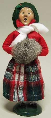 Traditional Assorted Carolers Teen Girl With Muff-Red Coat - No Box