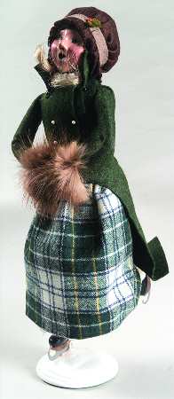 Winter Outdoor Activities Skater Woman-Green Coat - No Box