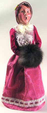 Traditional Assorted Carolers Victorian Woman With Muff-Pink - No Box