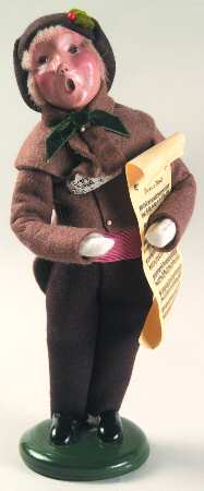 Victorian Assorted Carolers Boy With Music-Brown Coat - No Box