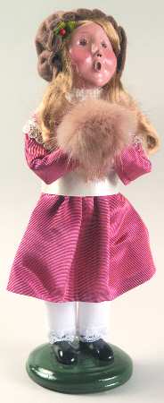 Traditional Assorted Carolers Victorian Girl With Muff-Pink - No Box