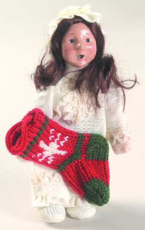 Night Before Christmas Toddler With Stocking-Dark Hair - No Box