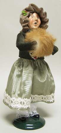 Traditional Assorted Carolers Teen Girl & Light Brown Muff - No Box