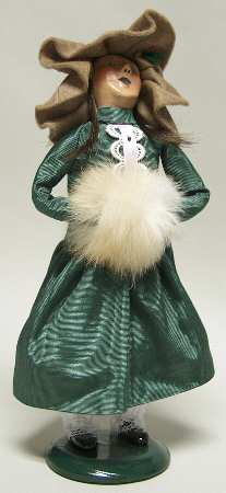 Traditional Assorted Carolers Teen Girl With White Muff - No Box
