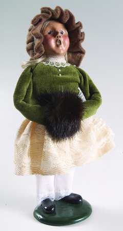 Traditional Assorted Carolers Girl With Dark Muff - No Box