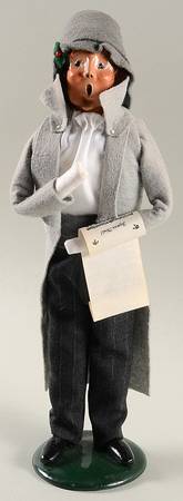 Victorian Assorted Carolers Man With Music-Grey Coat - No Box