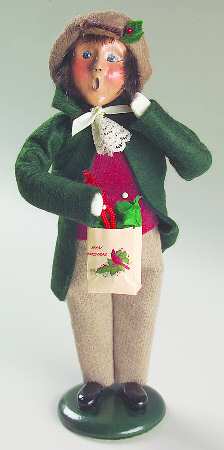 Traditional Assorted Carolers Boy With Gift Bag - No Box
