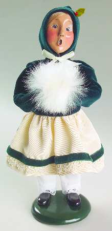 Traditional Assorted Carolers Girl With White Muff - No Box