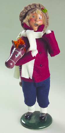 Traditional Assorted Carolers Boy With Stick Horse - No Box