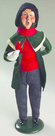 Traditional Assorted Carolers Man With Red Cardinal - No Box