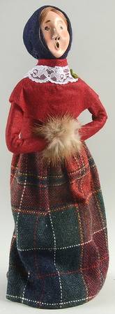 Traditional Assorted Carolers Woman With Muff-Red Coat - No Box Nb1216
