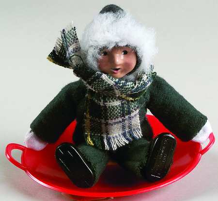 Winter Outdoor Activities Toddler On Snowsaucer-Green - No Box