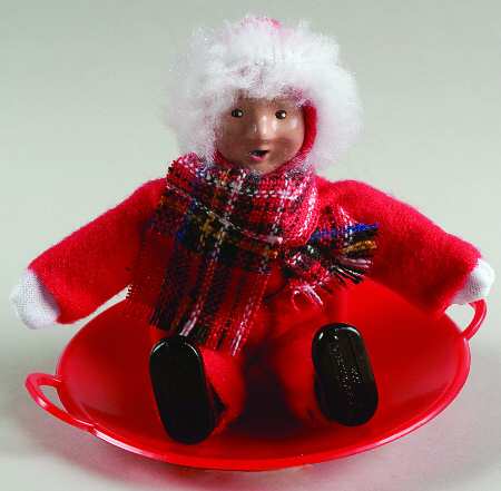 Winter Outdoor Activities Toddler On Snowsaucer-Red - No Box