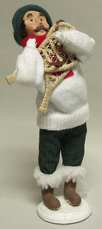 Winter Outdoor Activities Man With Snowshoes-White Sweater - No Box
