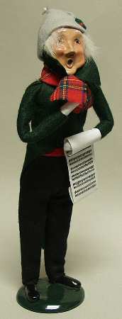 Traditional Assorted Carolers Grandfather With Music-Green - No Box