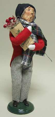 Traditional Assorted Carolers Grandfather Shopper With Cherries - No Box