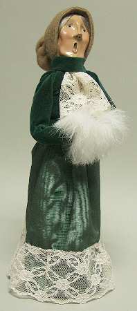 Victorian Assorted Carolers Grandmother With Muff-Green - No Box