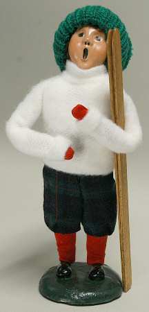 Traditional Assorted Carolers Boy With Skis - No Box