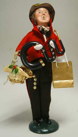 Traditional Assorted Carolers Victorian Man Shopper - No Box