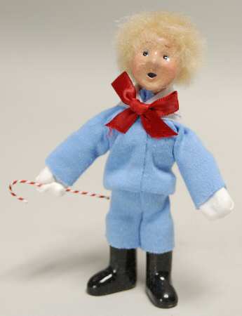 Victorian Assorted Carolers Toddler With Candy Cane-Blue - No Box