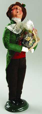 Traditional Assorted Carolers Shopper Man With Food Basket - No Box