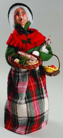 Traditional Assorted Carolers Grandmother With Cookies-Green Coat - No Box