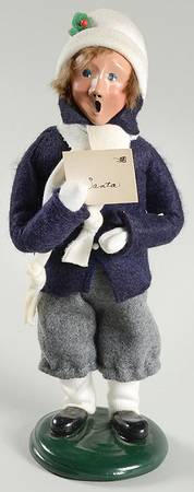 Traditional Assorted Carolers Boy With Letter To Santa - No Box Nb897