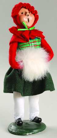 Traditional Assorted Carolers Girl With Fur Muff - No Box