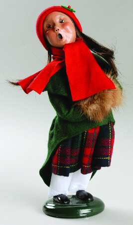 Traditional Assorted Carolers Girl With Brown Muff - No Box